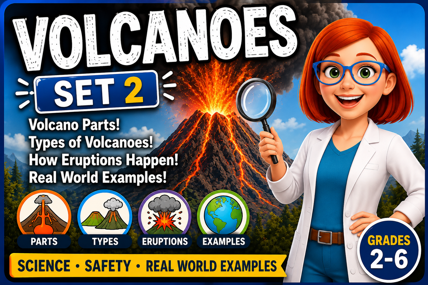 Volcanoes Set 2 – Different Types of Volcanoes | Geography & Earth Science Works