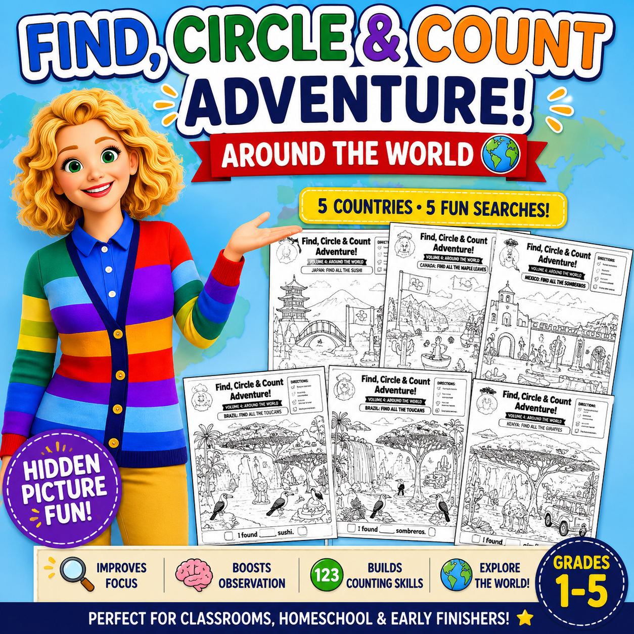 Find, Circle &amp; Count Adventure: Around the World
